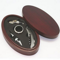 4 Piece Wine Set in Oval 2 Piece Wood Box